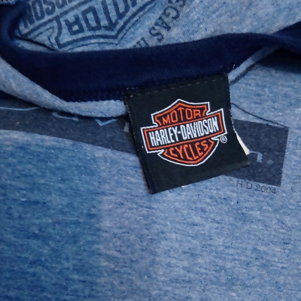 Harley Davidson Vintage Blue Las Vegas Top - Picture 4 of 6